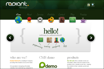 清新的綠色風格網(wǎng)站設計(6)